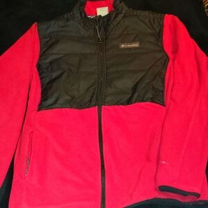 Columbia Red and Black Fleece Jacket